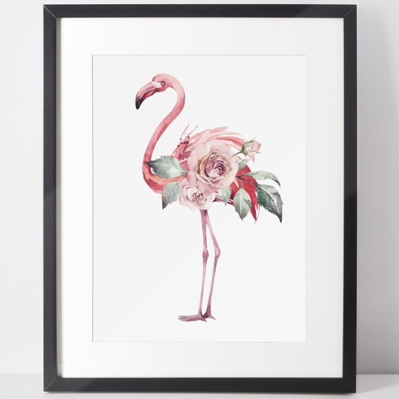 Watercolor Tropical Flamingo Wall Art Poster Print UNFRAMED - Picture 3 of 17